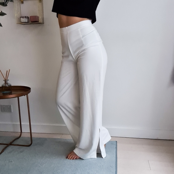 Tiger Mist high waisted wide leg pants | off-white sz small classic chic womens - Picture 3 of 16